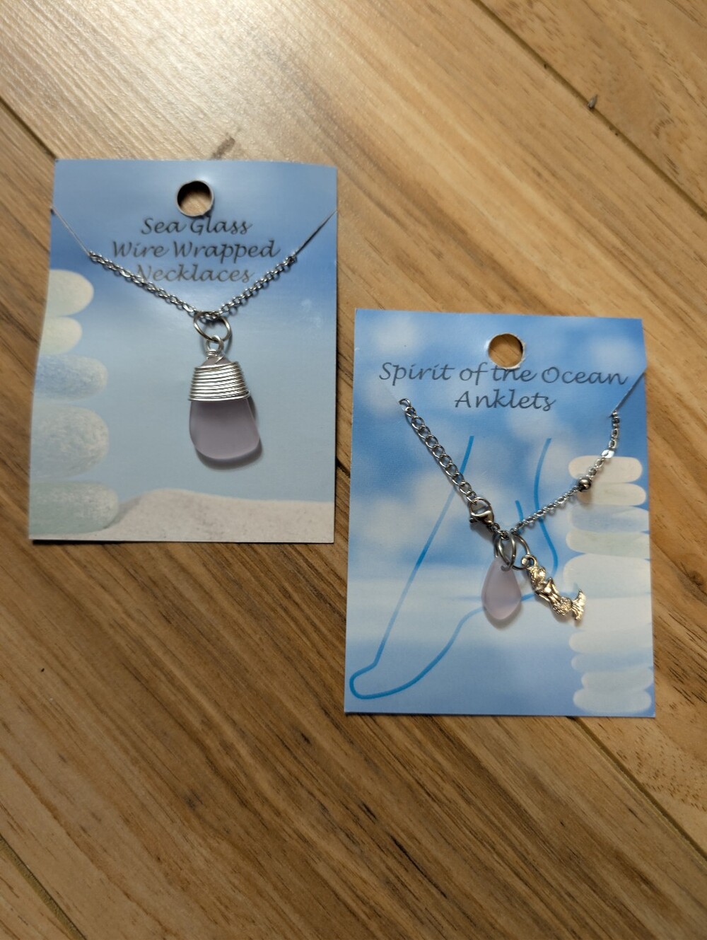NWT Sea Glass Jewelry Set - Necklace + Anklet! 💜🧜‍♀️
